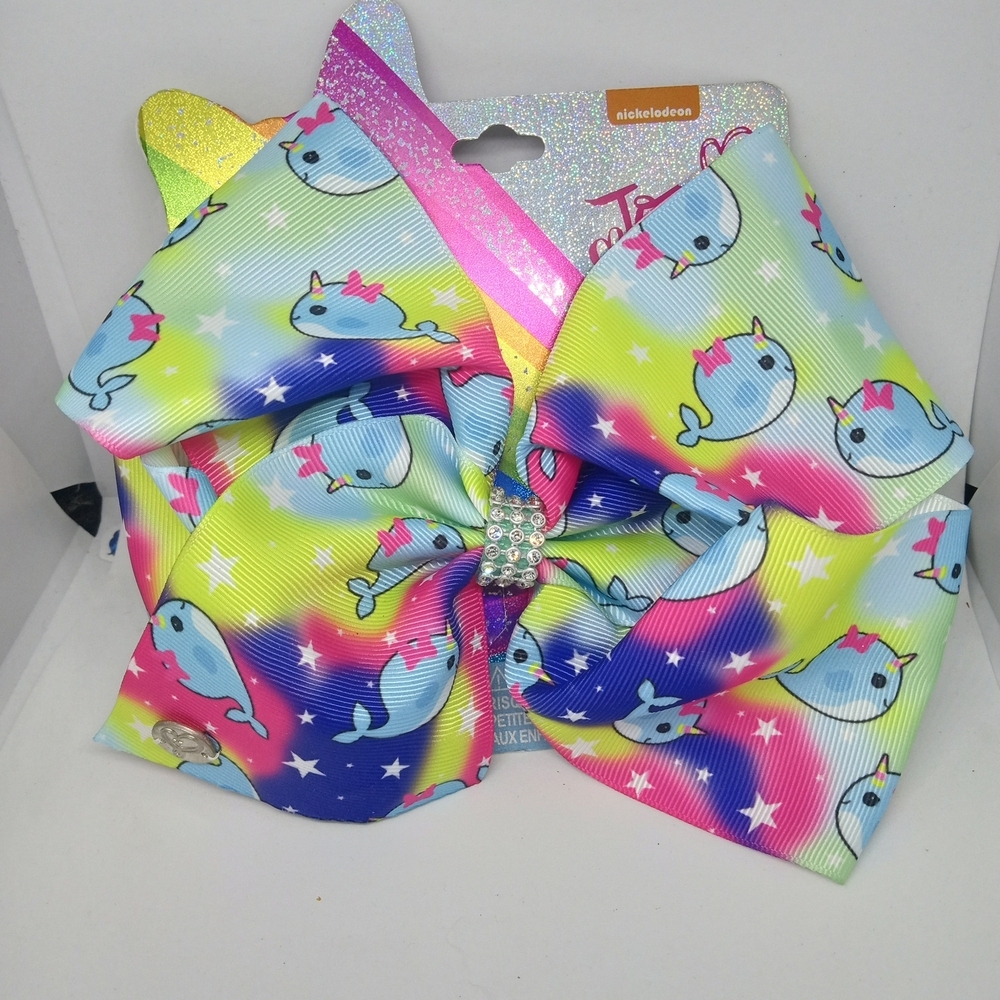 JoJo Siwa Rainbow Narwhal Hair Bow